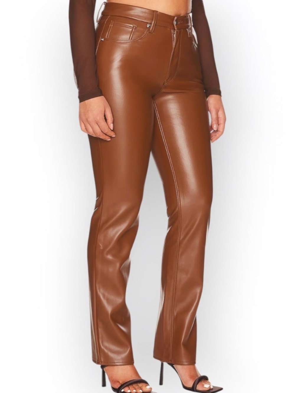Good American Good Icon Faux Leather Pants NWT